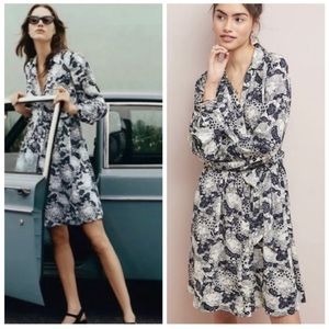 ANTHROPOLOGIE 52 conversations colloquial long-sleeved shirt dress size 6